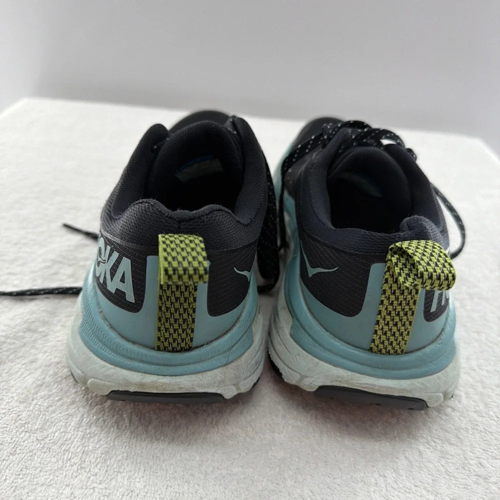 Hoka One One Challenger ATR 6 Shoes Womens 8.5 Black Blue Trail Running Sneakers